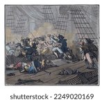 Battle between a Dutch squadron under Hidde Sjoerds de Vries and French ships under Jan Bart in the North Sea, June 29, 1694.