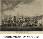 Battle of Lake Erie. American and British battleships in close quarters on Lake Erie engaged in battle September 10 1813.