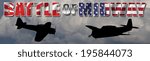 Battle of Midway banner for the pacific War between Japan and USA. Torpedo Bomber and Japanese fighter