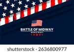 battle of midway design concept with US flag . vektor background
