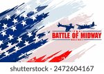 Battle of Midway vektor background , June 4-6, 1942 . a historic naval battle between the United States and Japan during World War II.
