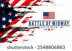 Battle of Midway vektor background , June 4-6, 1942 . a historic naval battle between the United States and Japan during World War II.