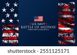 Battle of Midway vektor background , June 4-6, 1942 . a historic naval battle between the United States and Japan during World