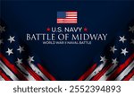 Battle of Midway vektor background , June 4-6, 1942 . a historic naval battle between the United States and Japan during World