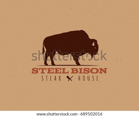 BBQ party typography poster template in retro old style. Offset and letterpress design. Letter press label, emblem. Isolated on scratched background
