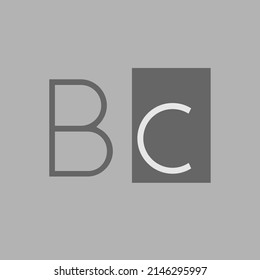 BC elegant initial name logo linked square