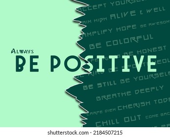 Be Positive Wallpaper Poster Light Green Background