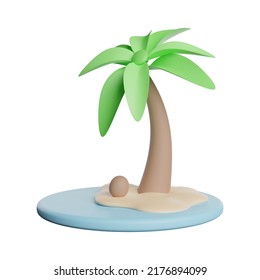 Beach 3D Rendering Illustration Photo HD Quality