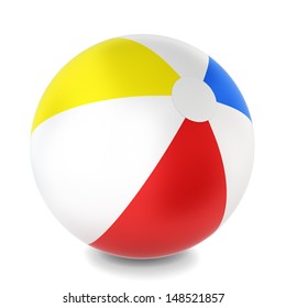 Beach Ball. 3d Illustration On White Background 