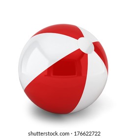 Beach Ball. 3d Illustration On White Background 