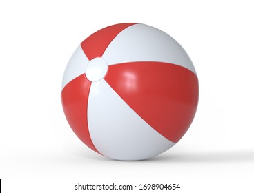 Beach ball isolated on white background. 3D Rendering, 3D Illustration
