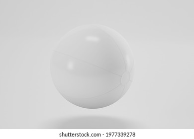 Beach Ball Mockup Isolated On Soft Color Background; 3D; 3D Illustration