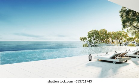 Beach lounge / 3D render interior