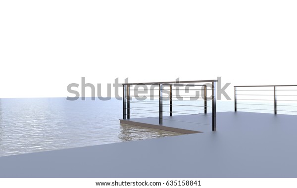 Beach Lounge Sea Sky Resort Outdoor Stock Illustration