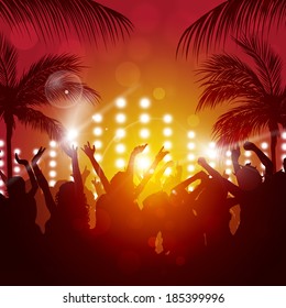 Beach Party Music Background For Night Events