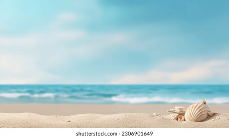 Beach Themed Background with Empty Copy Space for Your Message