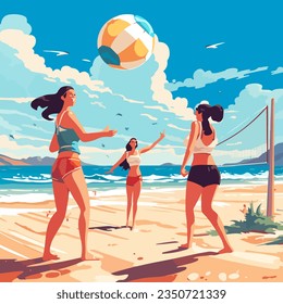 beach volleyball by the sea side - Powered by Shutterstock