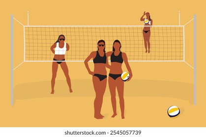 Beach volleyball women match shooting sports recreation  - Powered by Shutterstock