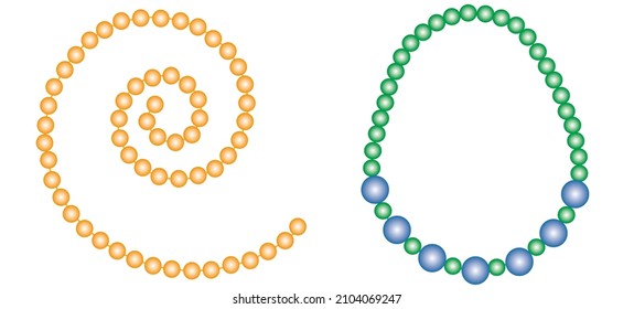 Beads Of Traditional Colors, Beautiful Multicolored Beads Isolated On A White Background, Decoration For Holiday Cards, Carnival, Mardi Gras