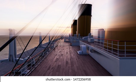 beam of light falling on the deck of the titanic