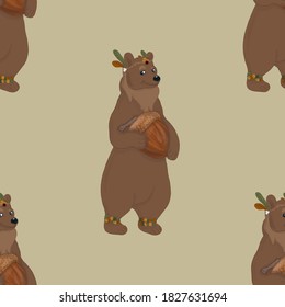 Bear The Chief And The Big Acorn Pattern 