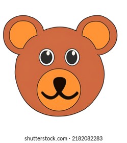 Bear Face Clipart Image. Cute Brown Bear Face Drawing For Kids