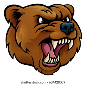 Bear Grizzly Angry Sports Mascot Cartoon Stock Vector (Royalty Free ...