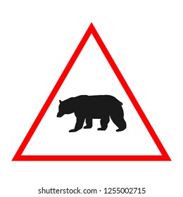 Attention Bear Animal Road Sign Stock Vector (Royalty Free) 701303257 ...