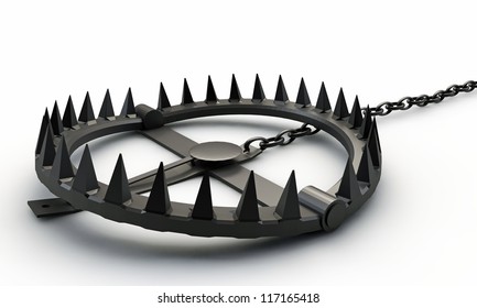 Bear Trap Isolated On White Background