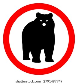 Bear warning sign vector