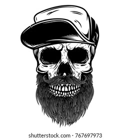 Bearded Skull Baseball Cap Design Element Stock Vector (royalty Free 