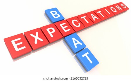 Beat Expectations Surpass Goal Great Outcome Results Exceeded Letter Tiles 3d Illustration