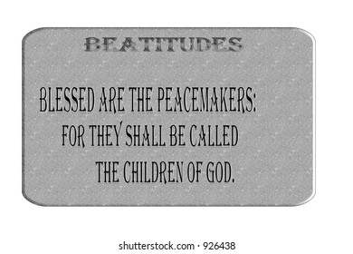 Beatitudes #6 Chiseled in stone isolated on a white background