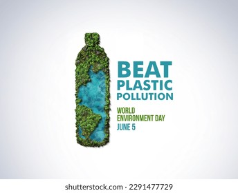 #BeatPlasticPollution, World Environment day concept 2023 3d tree background. fingerprint icon paper cut banner with green forest.  - Powered by Shutterstock