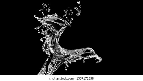 Beautiful 3D Water Splash Image