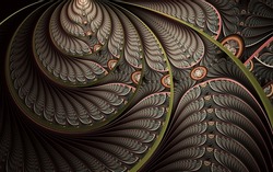 Beautiful Abstract Fractal Artwork With Details. Floral Illustration For Art Projects