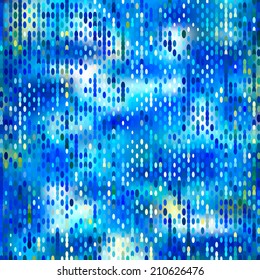 Beautiful abstract water colors background. Mosaic pattern. Square illustration. Web and mobile template.