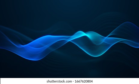 beautiful abstract wave technology digital network background with blue light digital effect corporate concept