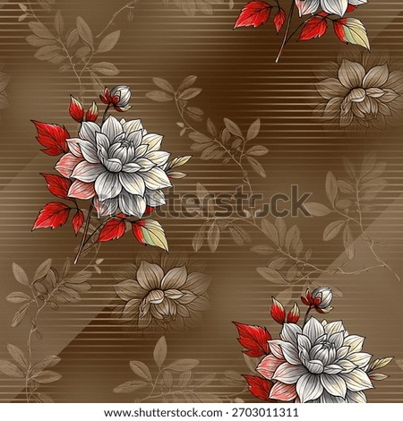 Beautiful allover seamless pattern with abstract artistic brown background for digital textile print 