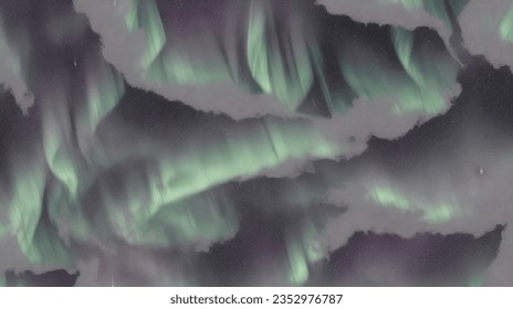 Beautiful aurora seamless pattern in Bleached Silk, Silver, More Than A Week, Ink, and Black Wash color combination - Powered by Shutterstock