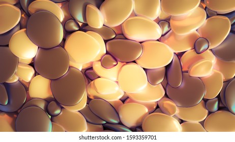 Beautiful background with beads, particles and simulation. 3d illustration, 3d rendering.