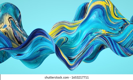 Beautiful Background With Fluid Paint. 3d Illustration, 3d Rendering.