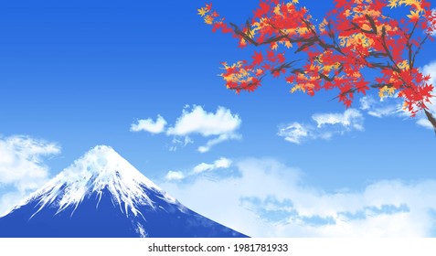 富士山 紅葉 のイラスト素材 画像 ベクター画像 Shutterstock