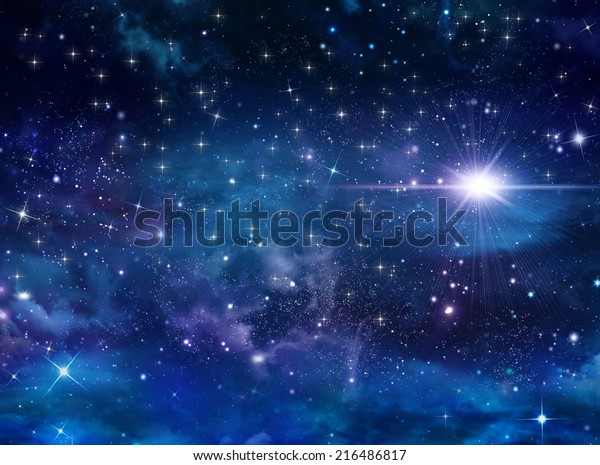 夜空の美しい背景に星 のイラスト素材