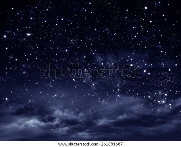 夜空与星星的美丽背景库存插图