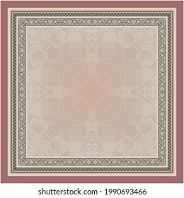 Beautiful Bandana Print Silk Neck Scarf or Shawl Square Pattern Design Illustration Style for Printing on Fabric