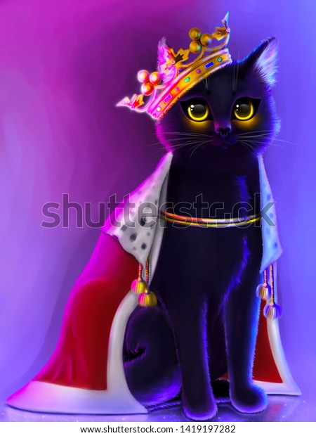 Beautiful Black Cat Role Queen のイラスト素材