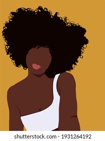 Cartoon girl afro black 