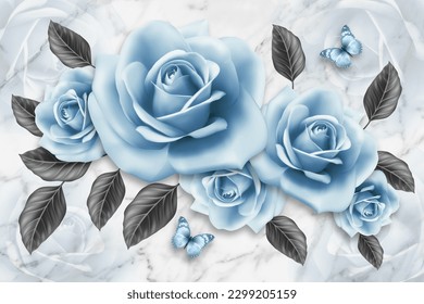 bellas flores azules con