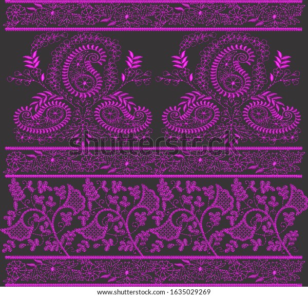 Beautiful Border Design Single Color Stock Illustration 1635029269 ...